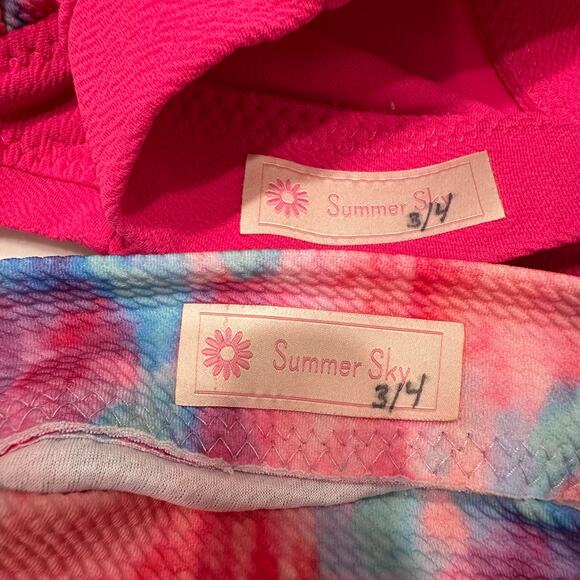 Summer Sky Pink Tie Dye Ruffle Bikini Swim - Picture 10 of 10